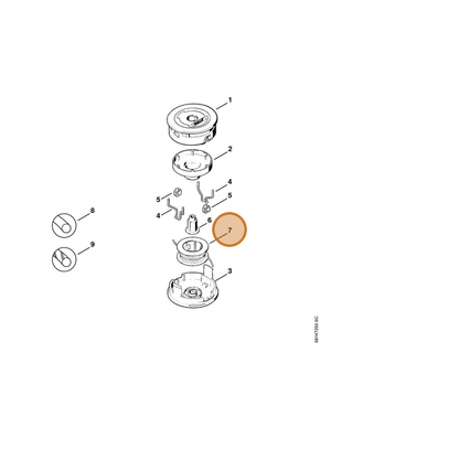 STIHL part 4002-713-3015 — IPL diagram snippet (6x zoom, amber highlight)