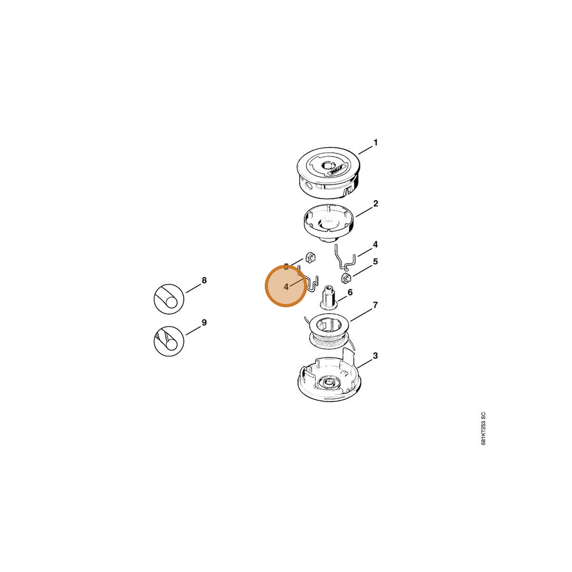 STIHL part 4002-713-3400 — IPL diagram snippet (6x zoom, amber highlight)