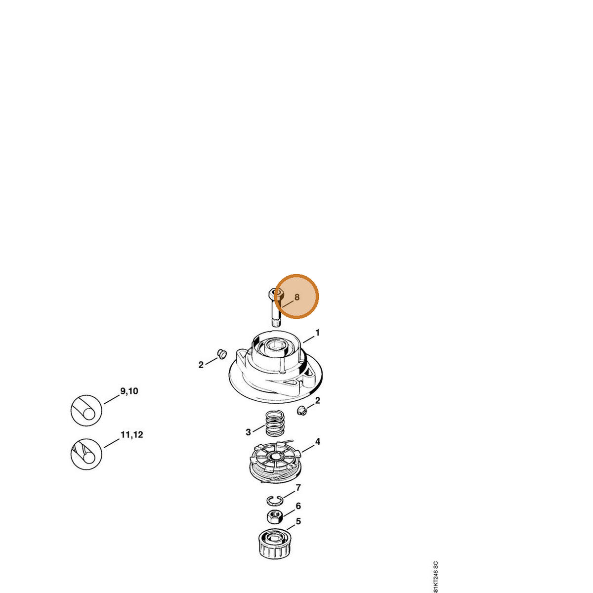 STIHL part 4002-713-6501 — IPL diagram snippet (6x zoom, amber highlight)