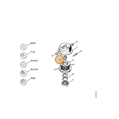 STIHL part 4002-713-6502 — IPL diagram snippet (6x zoom, amber highlight)