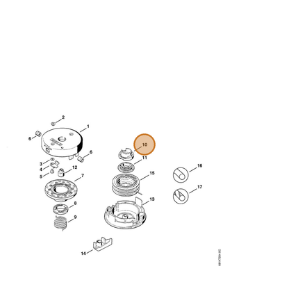 STIHL part 4002-713-6900 — IPL diagram snippet (6x zoom, amber highlight)