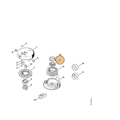 STIHL part 4002-713-6910 — IPL diagram snippet (6x zoom, amber highlight)