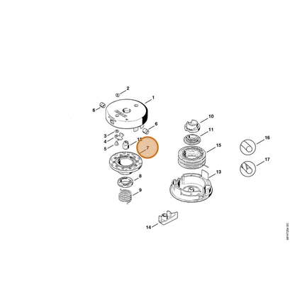 STIHL part 4002-713-7300 — IPL diagram snippet (6x zoom, amber highlight)