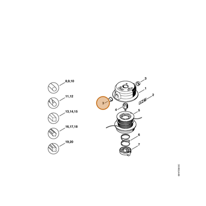 STIHL part 4002-713-8302 — IPL diagram snippet (6x zoom, amber highlight)