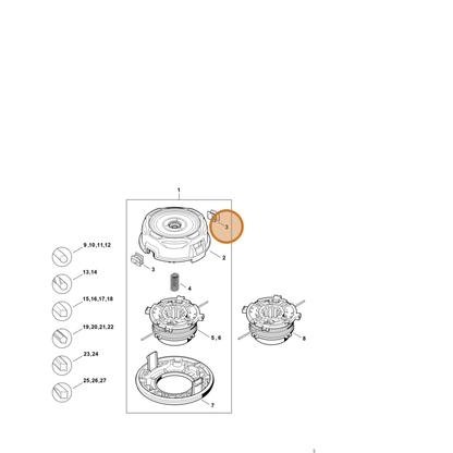 STIHL part 4002-713-8307 — IPL diagram snippet (6x zoom, amber highlight)