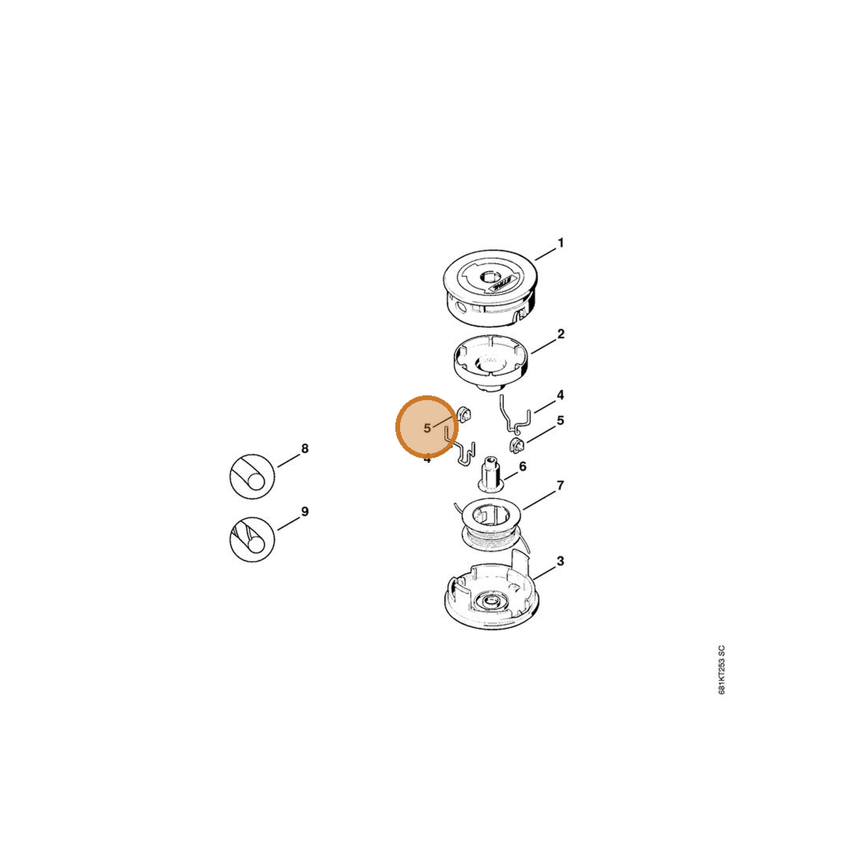 STIHL part 4002-713-8310 — IPL diagram snippet (6x zoom, amber highlight)