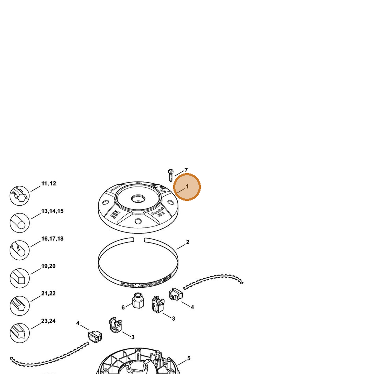 STIHL part 4002-713-9612 — IPL diagram snippet (6x zoom, amber highlight)