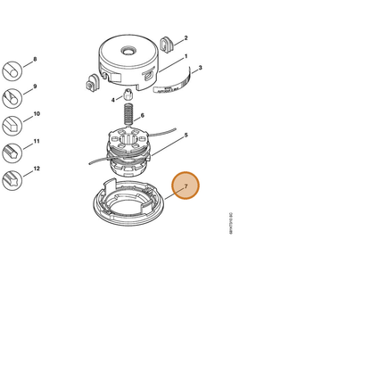 STIHL part 4002-713-9701 — IPL diagram snippet (6x zoom, amber highlight)