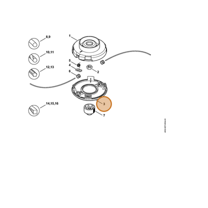 STIHL part 4002-713-9702 — IPL diagram snippet (6x zoom, amber highlight)