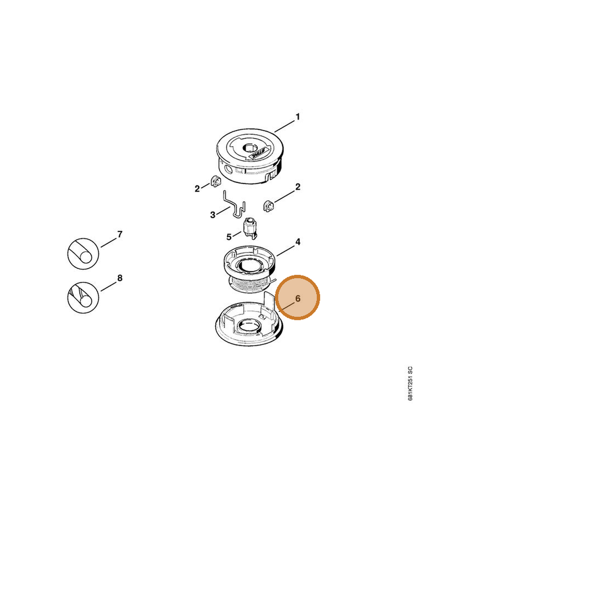 STIHL part 4002-713-9710 — IPL diagram snippet (6x zoom, amber highlight)