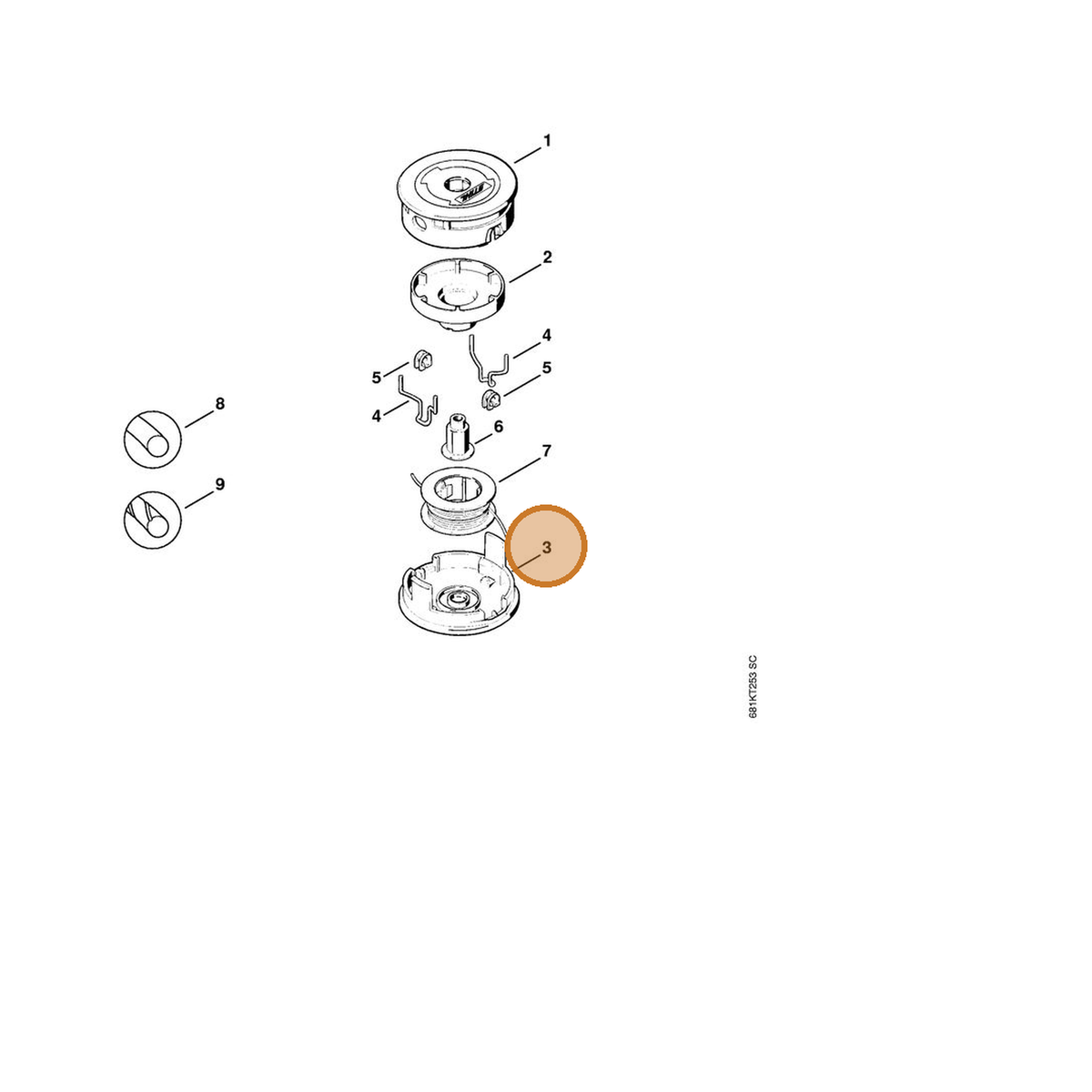 STIHL part 4002-713-9715 — IPL diagram snippet (6x zoom, amber highlight)