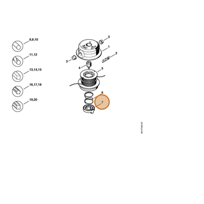 STIHL part 4002-740-6700 — IPL diagram snippet (6x zoom, amber highlight)