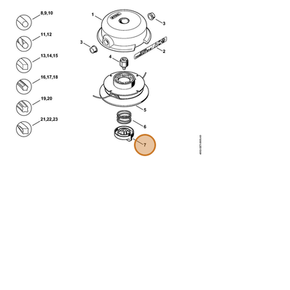 STIHL part 4002-740-6701 — IPL diagram snippet (6x zoom, amber highlight)
