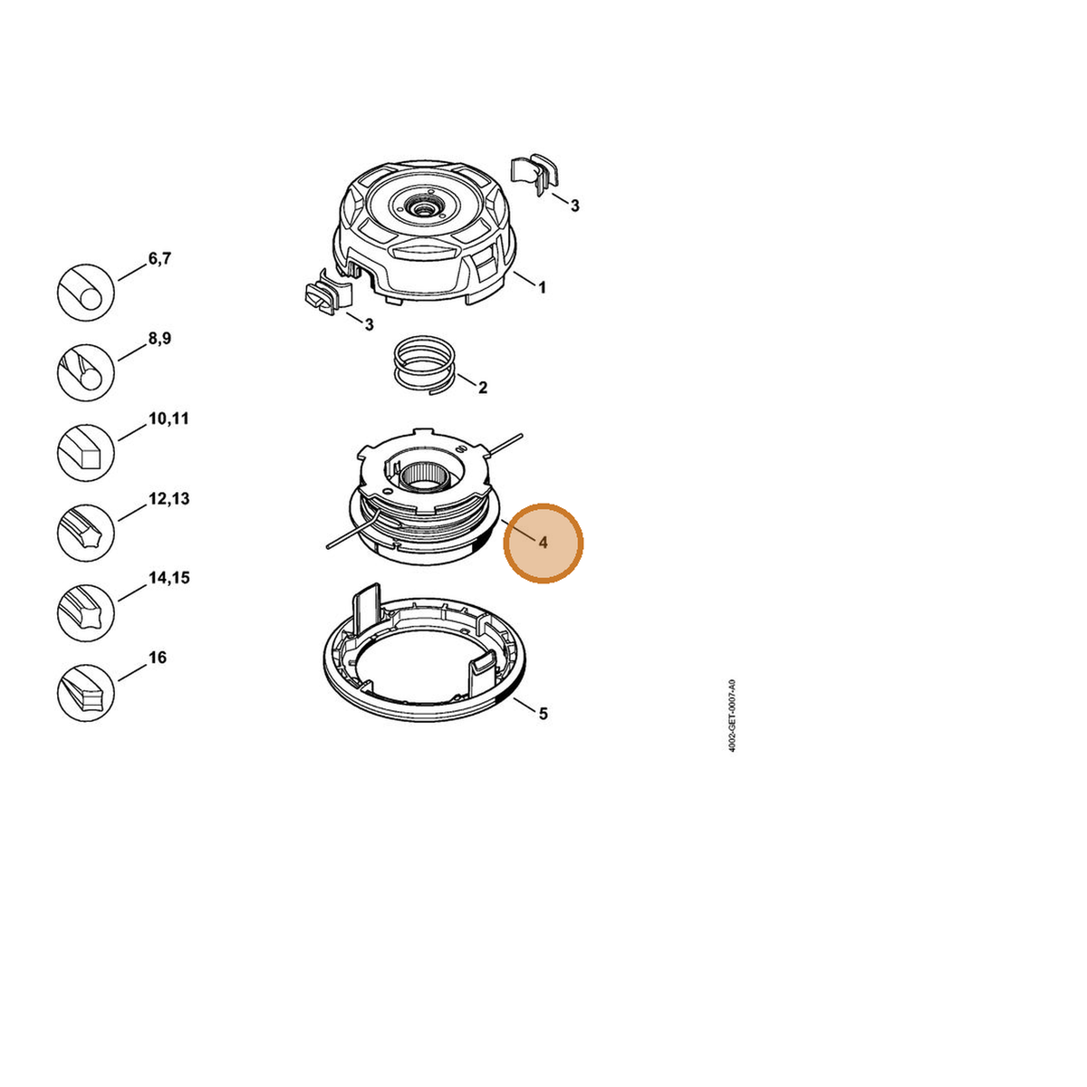 STIHL part 4002-740-6900 — IPL diagram snippet (6x zoom, amber highlight)