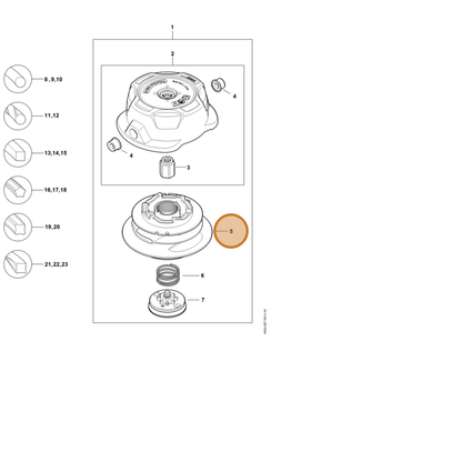 STIHL part 4002-820-1500 — IPL diagram snippet (6x zoom, amber highlight)