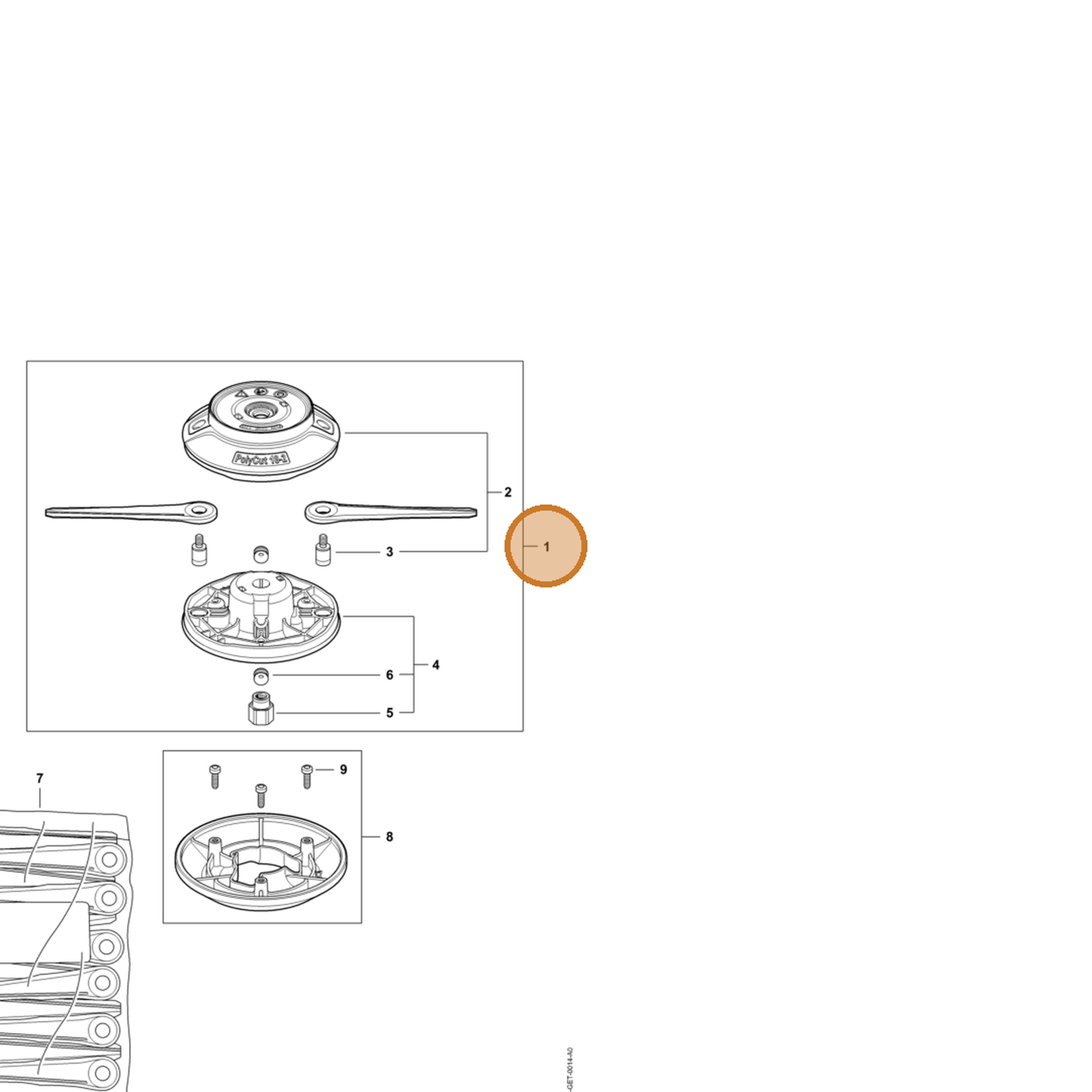 STIHL part 4002-820-2320 — IPL diagram snippet (6x zoom, amber highlight)