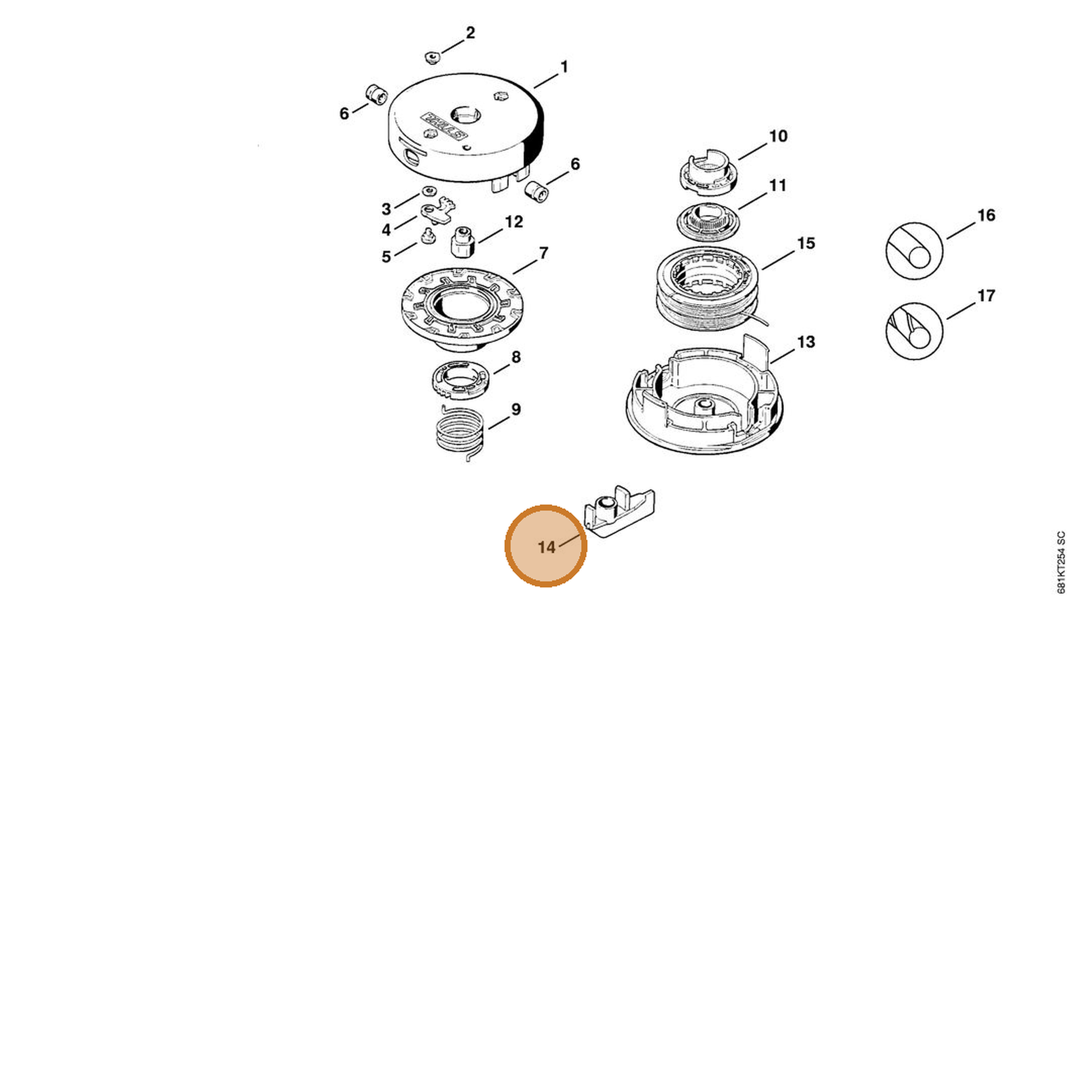 STIHL part 4002-893-1300 — IPL diagram snippet (6x zoom, amber highlight)