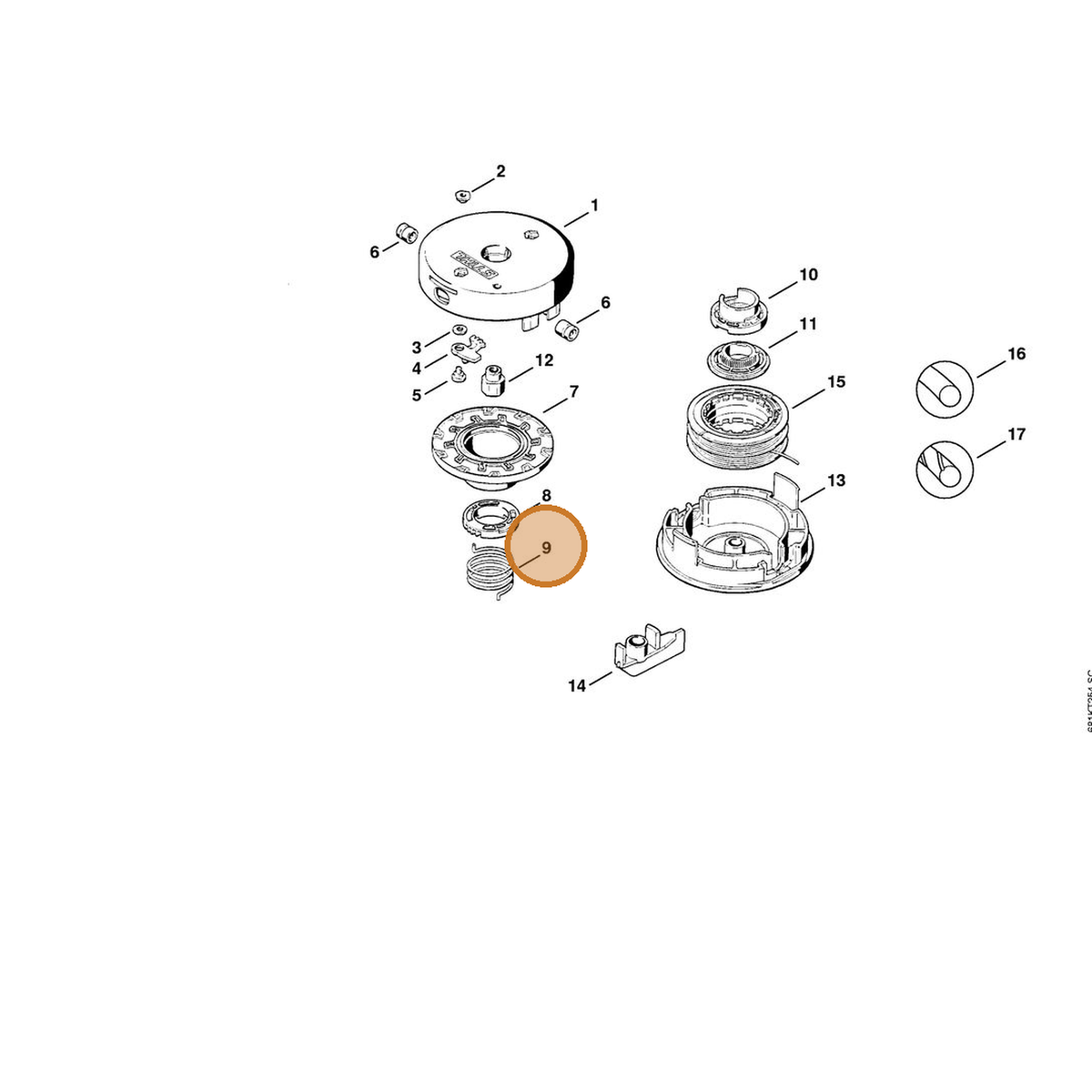 STIHL part 4002-998-4000 — IPL diagram snippet (6x zoom, amber highlight)