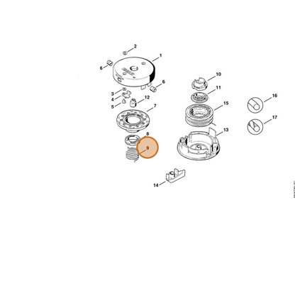 STIHL part 4002-998-4000 — IPL diagram snippet (6x zoom, amber highlight)