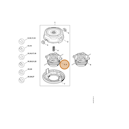 STIHL part 4003-710-4307 — IPL diagram snippet (6x zoom, amber highlight)