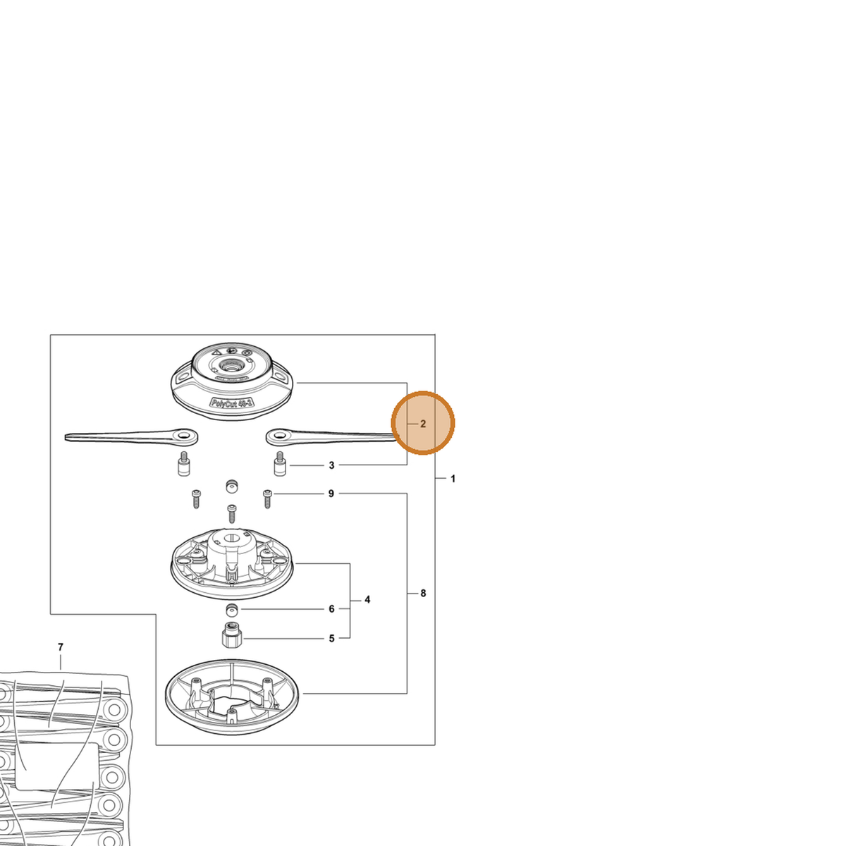STIHL part 4003-710-9603 — IPL diagram snippet (6x zoom, amber highlight)