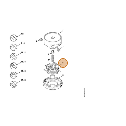 STIHL part 4003-713-3011 — IPL diagram snippet (6x zoom, amber highlight)