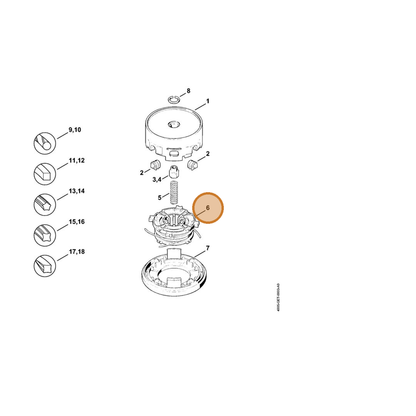 STIHL part 4003-713-3012 — IPL diagram snippet (6x zoom, amber highlight)