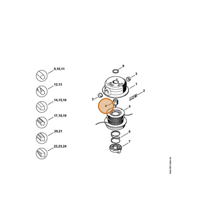 STIHL part 4003-713-6501 — IPL diagram snippet (6x zoom, amber highlight)