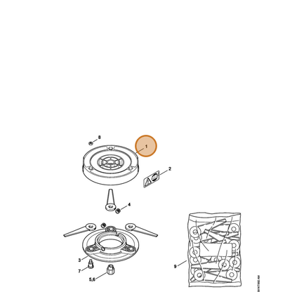 STIHL part 4003-713-9602 — IPL diagram snippet (6x zoom, amber highlight)