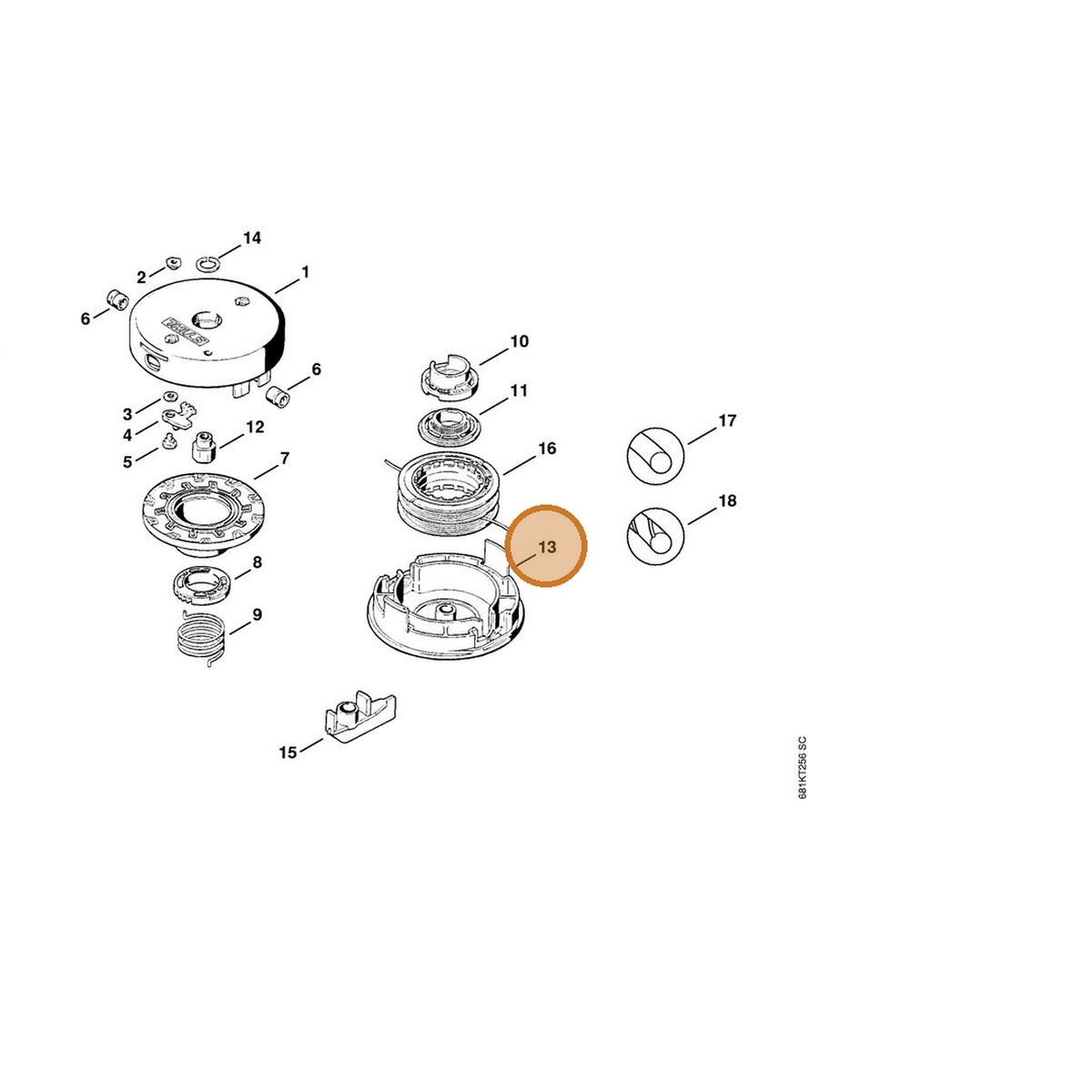 STIHL part 4003-713-9700 — IPL diagram snippet (6x zoom, amber highlight)