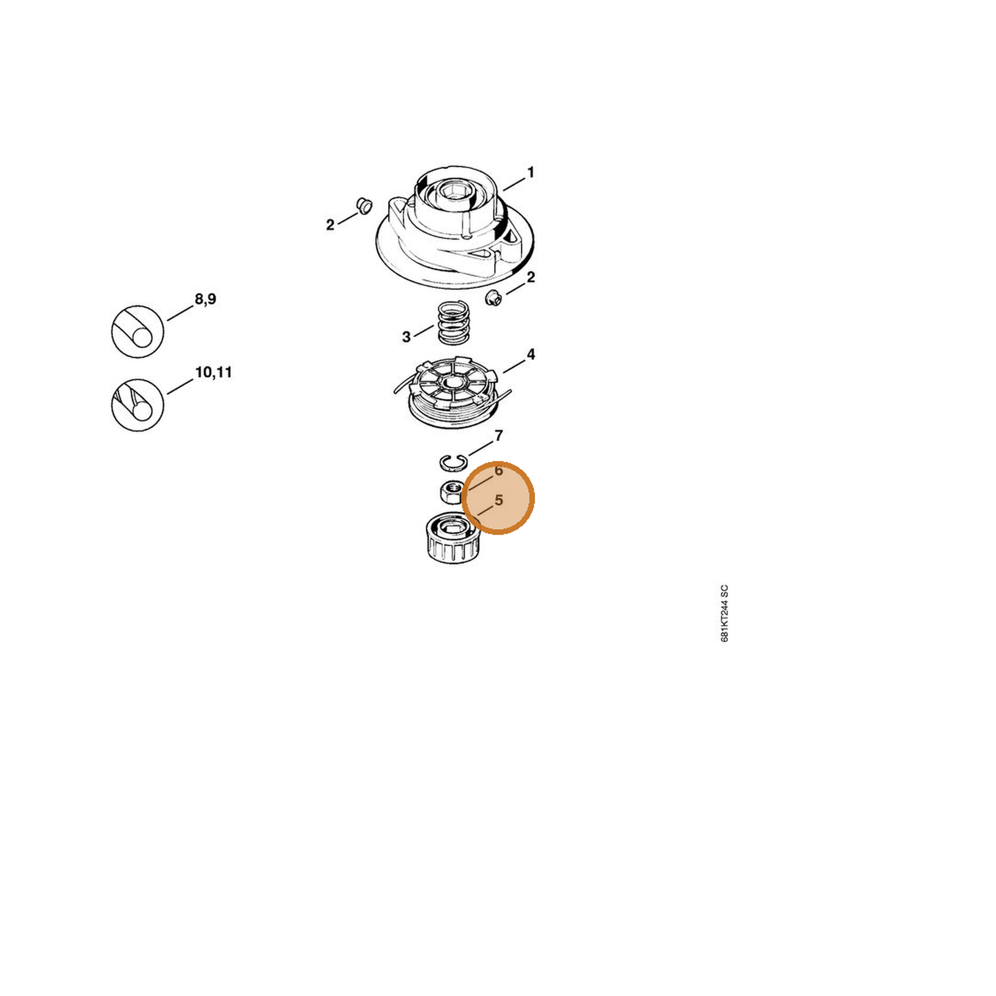 STIHL part 4004-710-4000 — IPL diagram snippet (6x zoom, amber highlight)