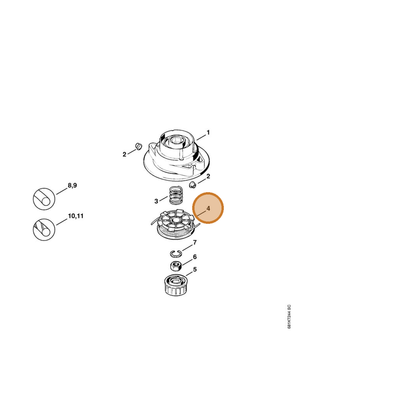 STIHL part 4004-713-3000 — IPL diagram snippet (6x zoom, amber highlight)