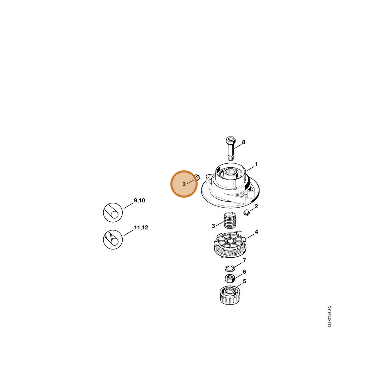 STIHL part 4004-713-8300 — IPL diagram snippet (6x zoom, amber highlight)