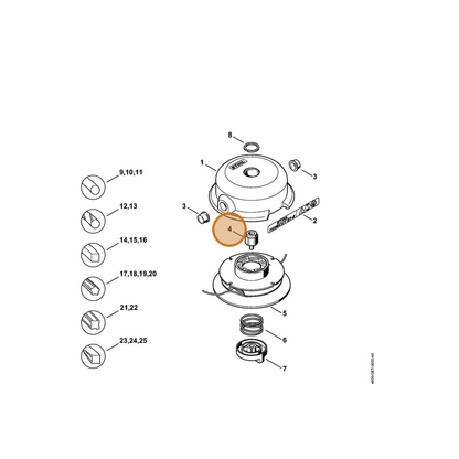 STIHL part 4005-713-6500 — IPL diagram snippet (6x zoom, amber highlight)