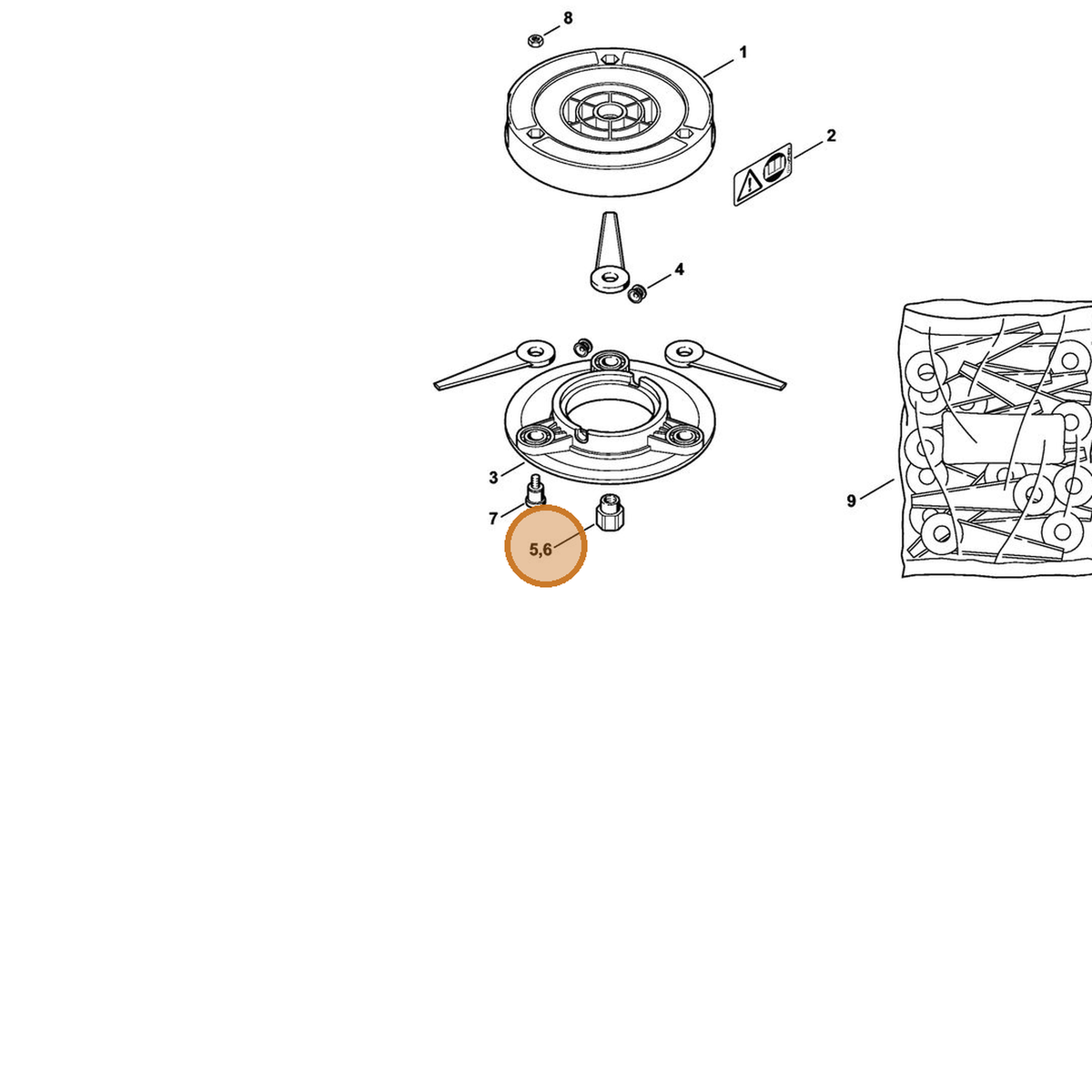 STIHL part 4005-713-6800 — IPL diagram snippet (6x zoom, amber highlight)