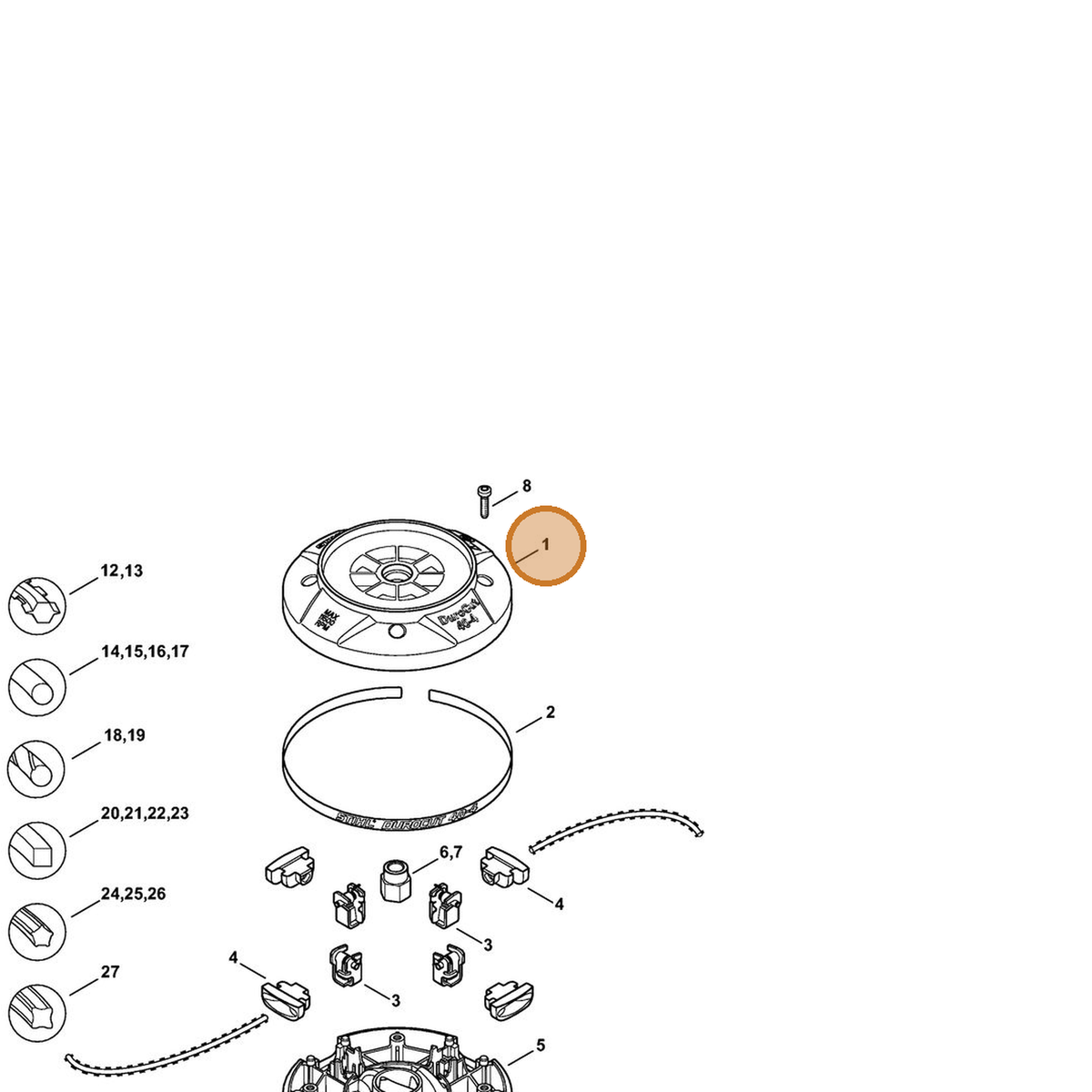 STIHL part 4005-713-9602 — IPL diagram snippet (6x zoom, amber highlight)