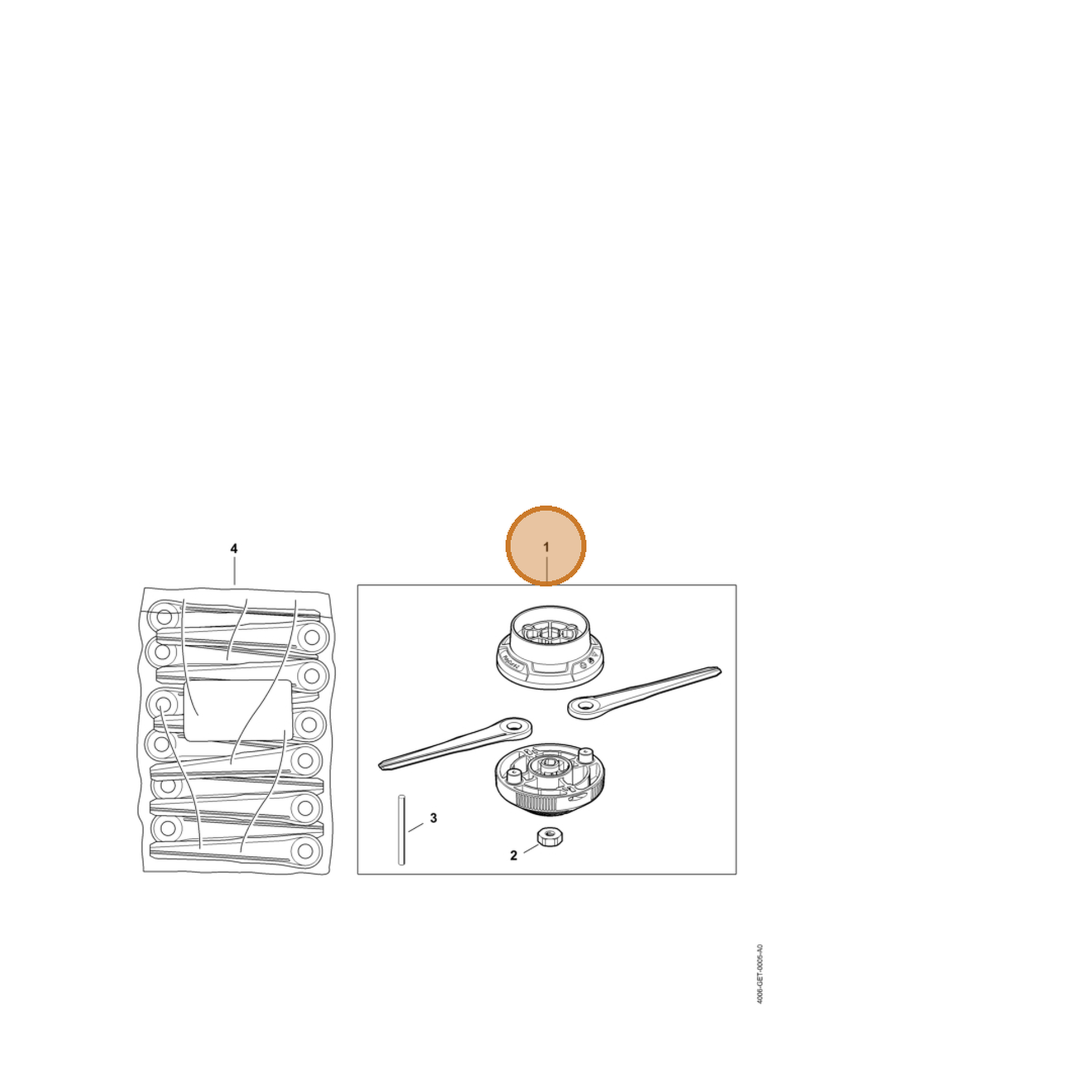 STIHL part 4006-710-2137 — IPL diagram snippet (6x zoom, amber highlight)