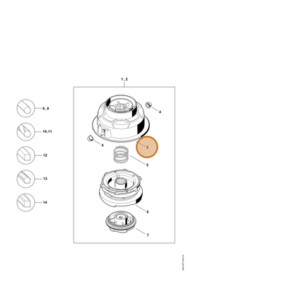 STIHL part 4006-710-3602 — IPL diagram snippet (6x zoom, amber highlight)