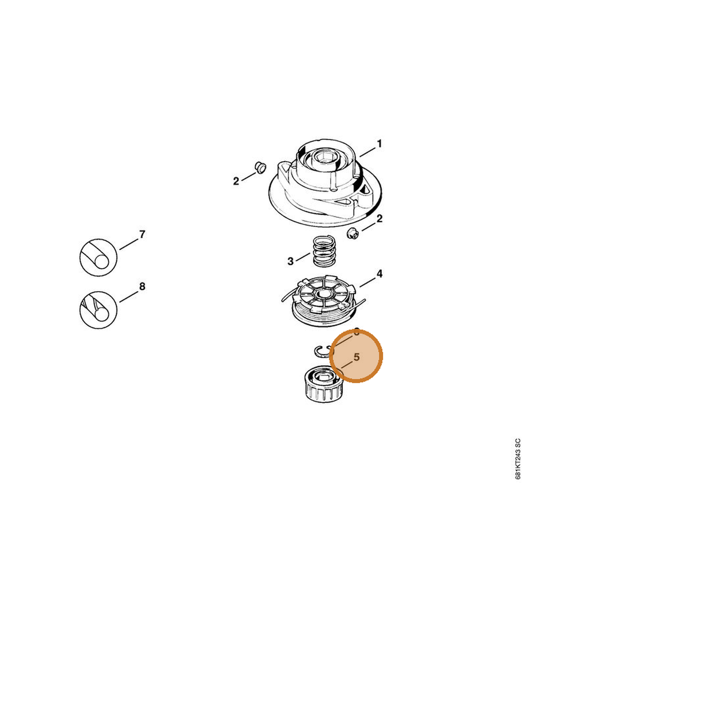 STIHL part 4006-710-4000 — IPL diagram snippet (6x zoom, amber highlight)