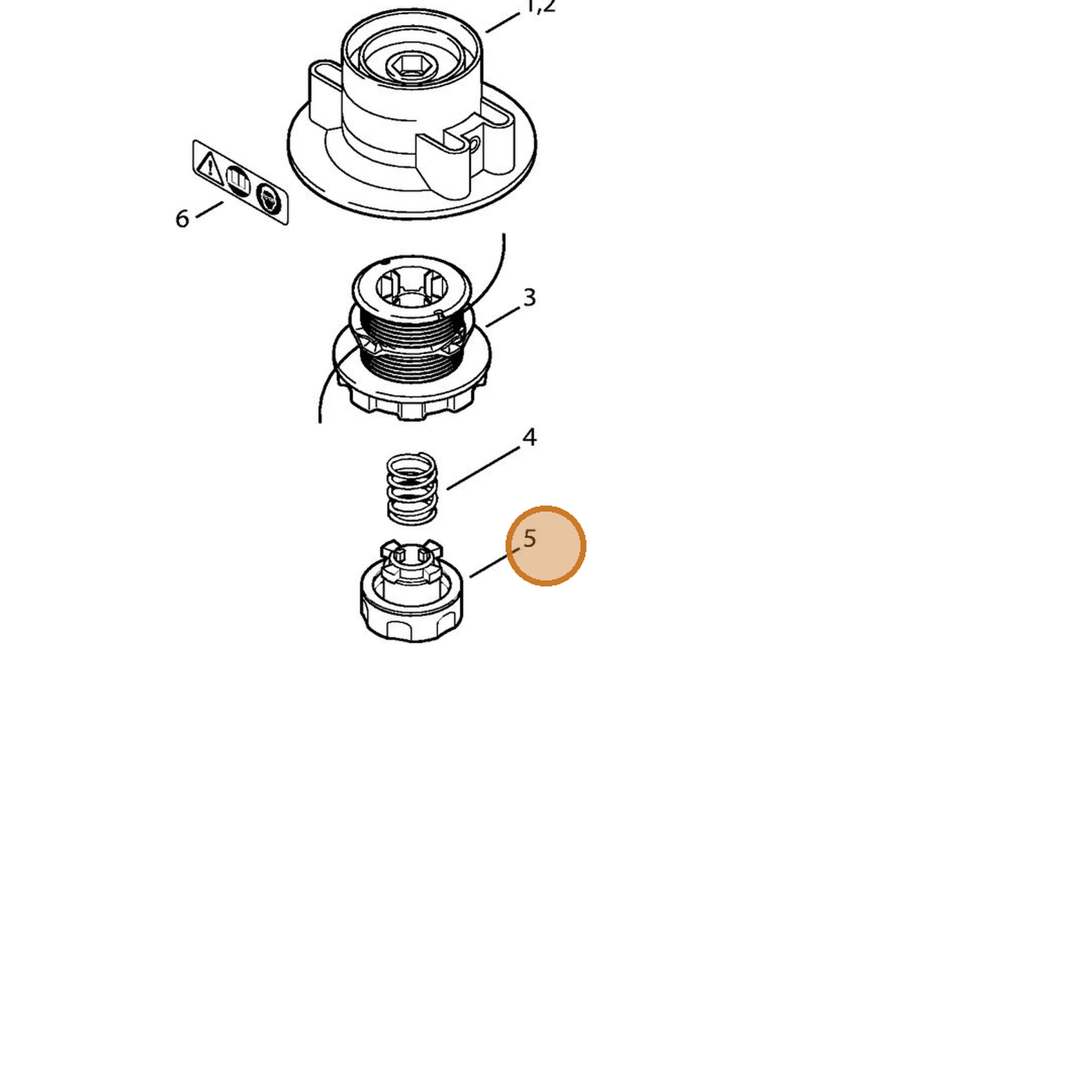 STIHL part 4006-710-4001 — IPL diagram snippet (6x zoom, amber highlight)