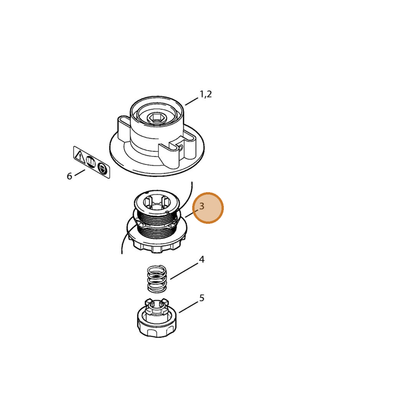 STIHL part 4006-713-3000 — IPL diagram snippet (6x zoom, amber highlight)