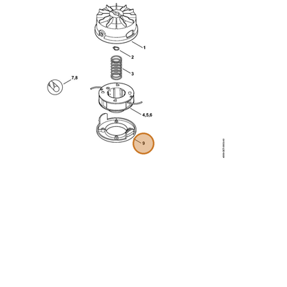 STIHL part 4008-713-7000 — IPL diagram snippet (6x zoom, amber highlight)