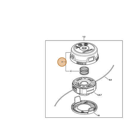 STIHL part 4009-710-9600 — IPL diagram snippet (6x zoom, amber highlight)