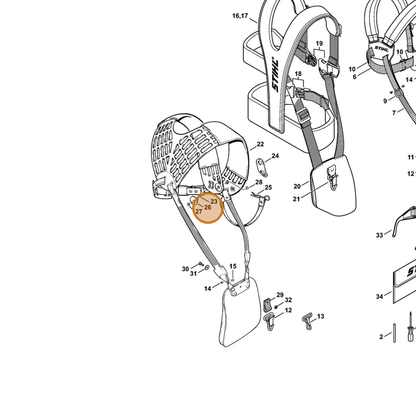 STIHL part 4108-710-6401 — IPL diagram snippet (6x zoom, amber highlight)