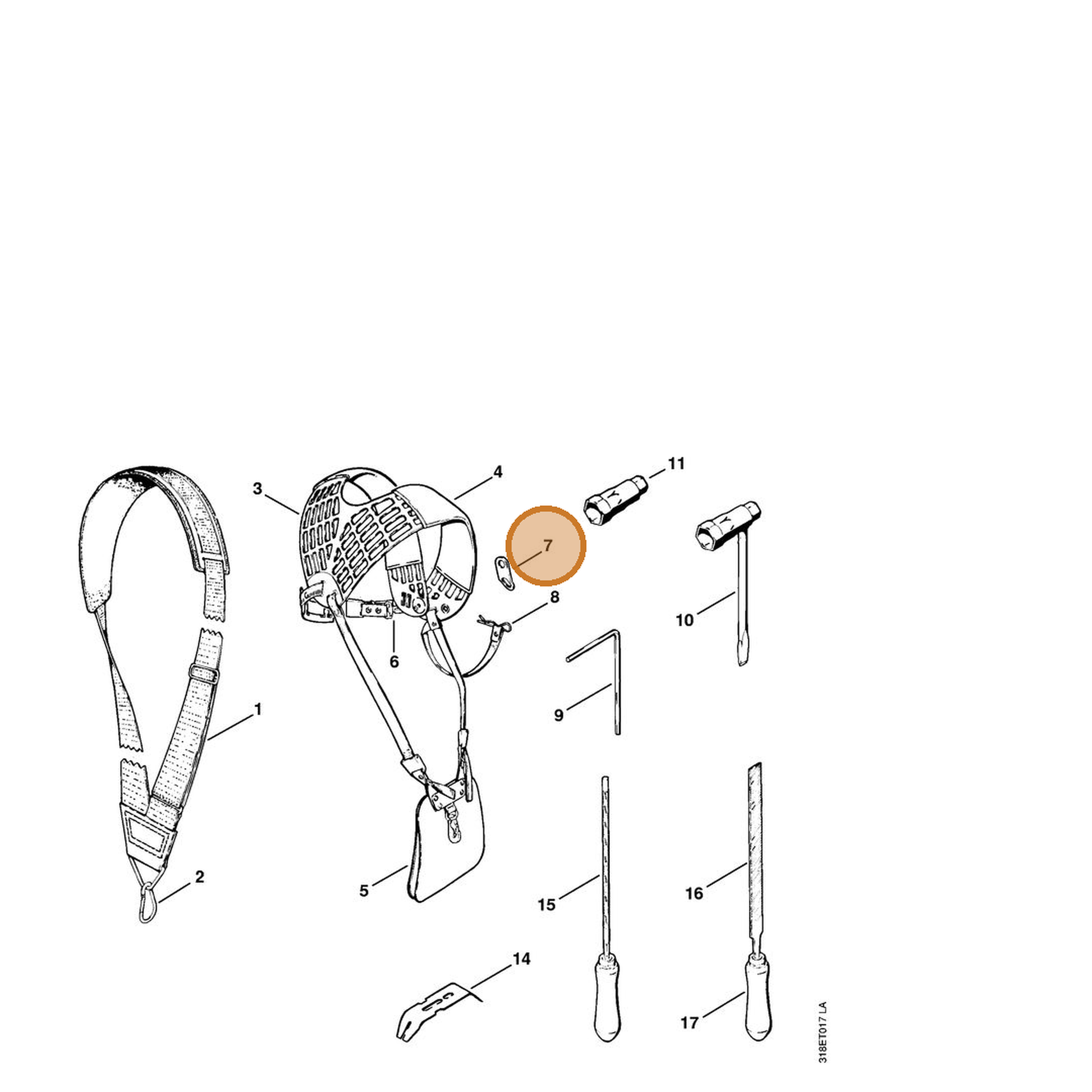 STIHL part 4108-718-7200 — IPL diagram snippet (6x zoom, amber highlight)