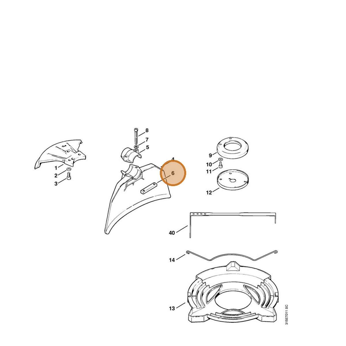 STIHL part 4110-716-2900 — IPL diagram snippet (6x zoom, amber highlight)