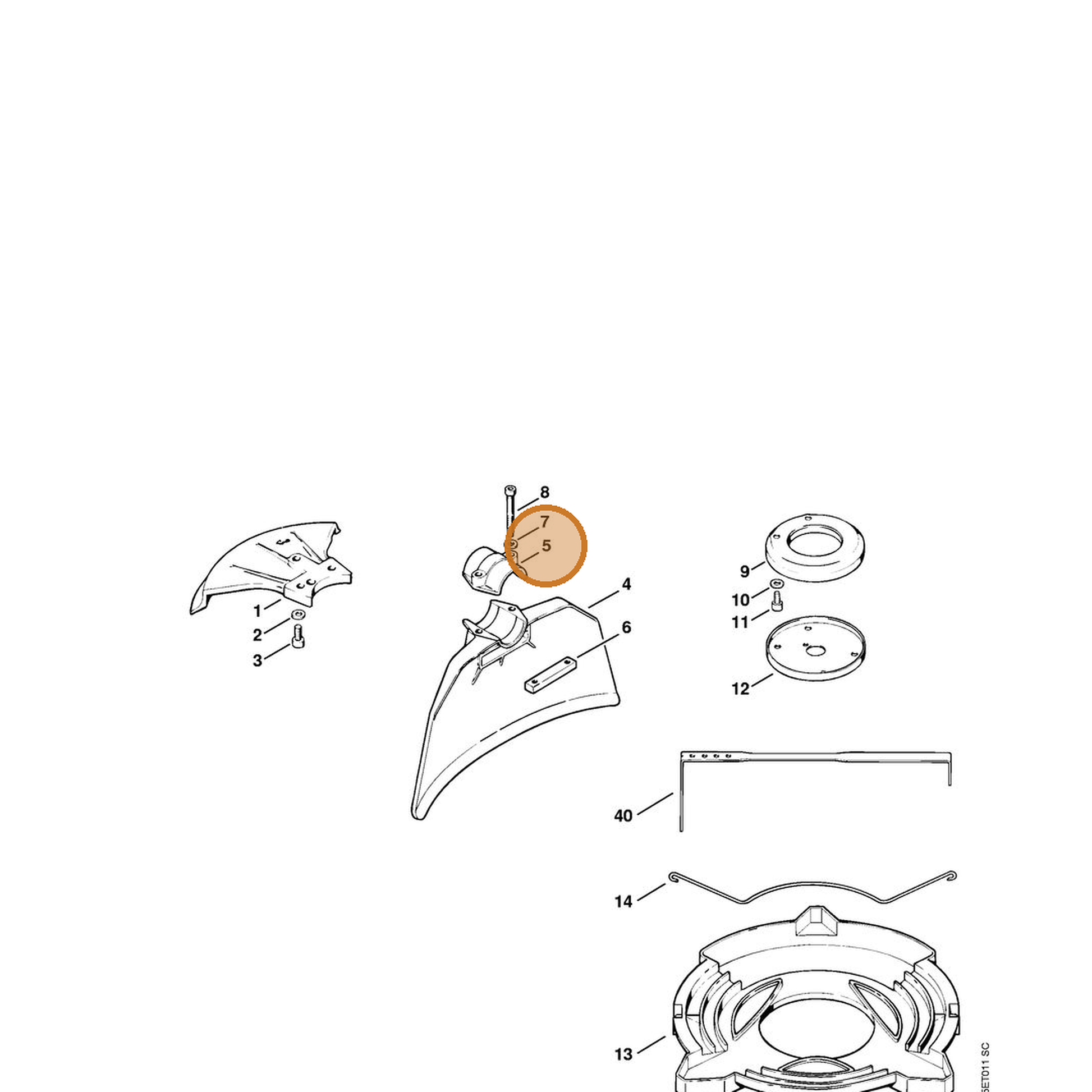 STIHL part 4110-716-6501 — IPL diagram snippet (6x zoom, amber highlight)