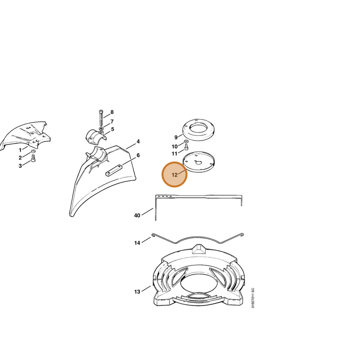 STIHL part 4110-717-2801 — IPL diagram snippet (6x zoom, amber highlight)