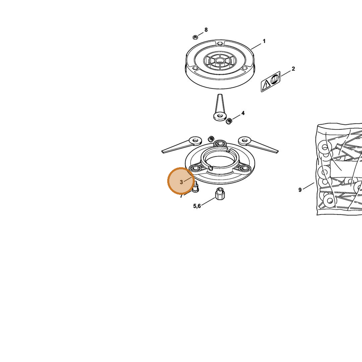 STIHL part 4111-713-9701 — IPL diagram snippet (6x zoom, amber highlight)