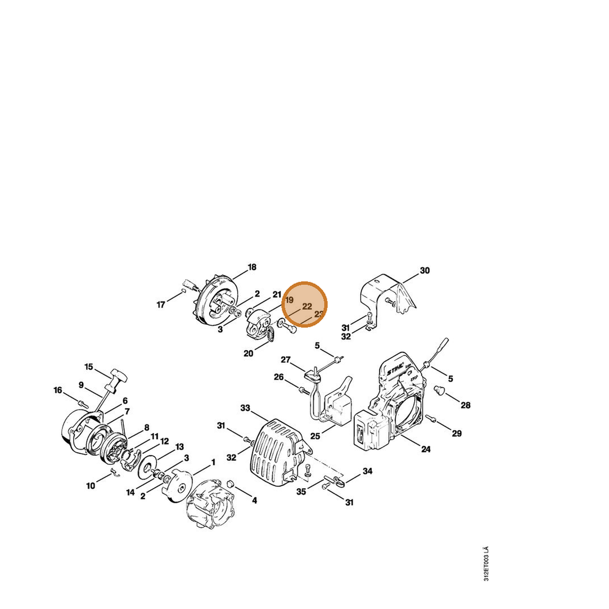 STIHL part 4112-162-8903 — IPL diagram snippet (6x zoom, amber highlight)